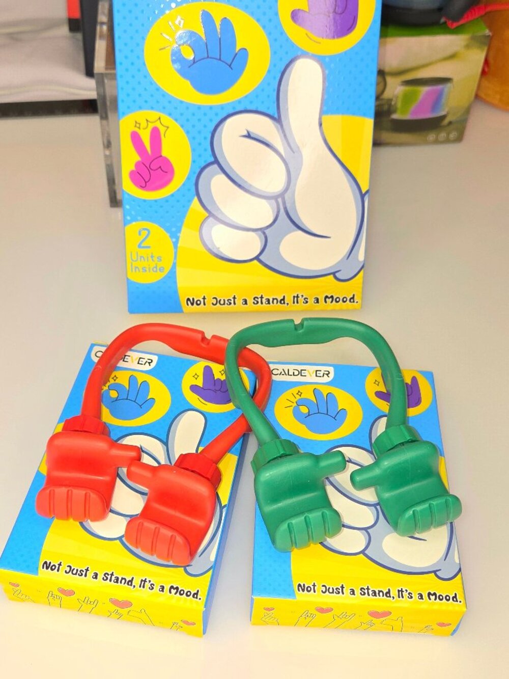2 Pack Phone Stand Thumbs Up Lazy Cell Phone Stand Holder for Desk Funny Gift